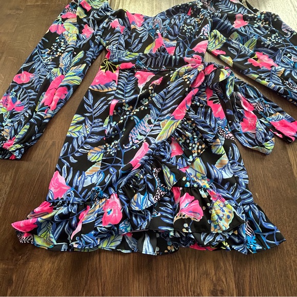 Lilly Pulitzer Lila Long Sleeve Dress Onyx Earned Stripes - Picture 5 of 16